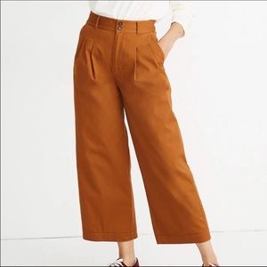 Madewell pleated wide leg crop pants 16